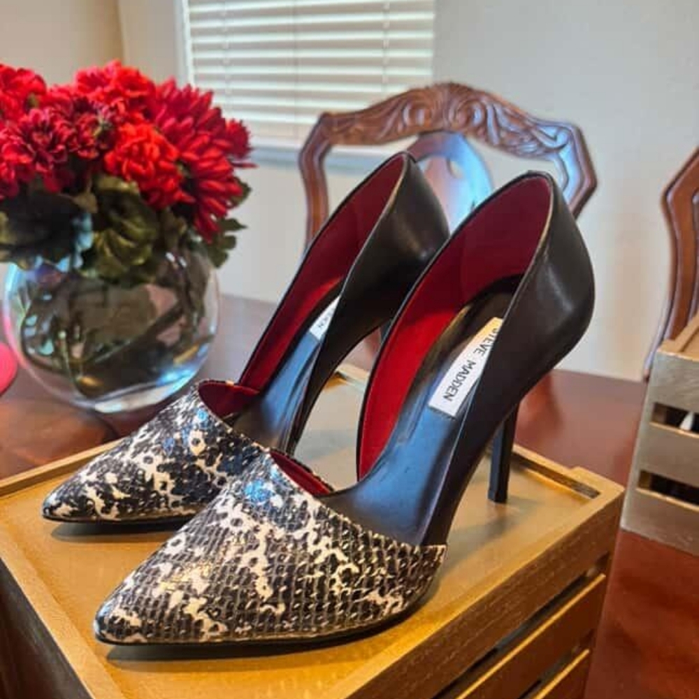 Steve Madden Black and White Stiletto Heels